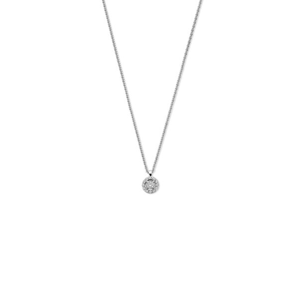 collier zirkonia 41 - 43 - 45 cm zilver gerhodineerd