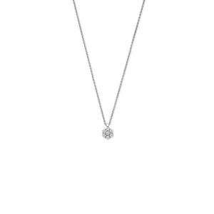 collier zirkonia 41 - 43 - 45 cm zilver gerhodineerd