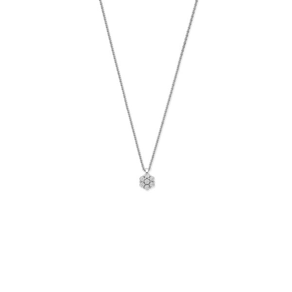 collier zirkonia 41 - 43 - 45 cm zilver gerhodineerd