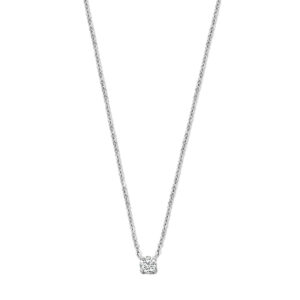 collier zirkonia 41,5 + 3 cm zilver gerhodineerd