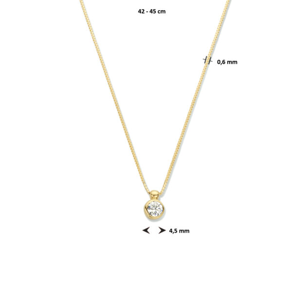 collier zirkonia 42 - 45 cm 14K geelgoud - Afbeelding 3