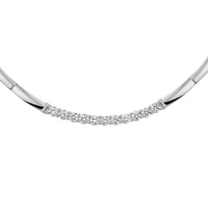 collier zirkonia 42+3 cm zilver gerhodineerd