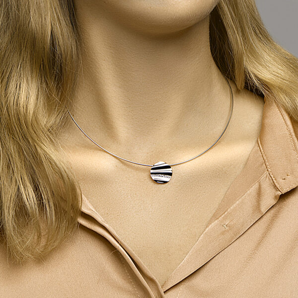 collier zirkonia 43 + 3 cm zilver gerhodineerd - Afbeelding 2