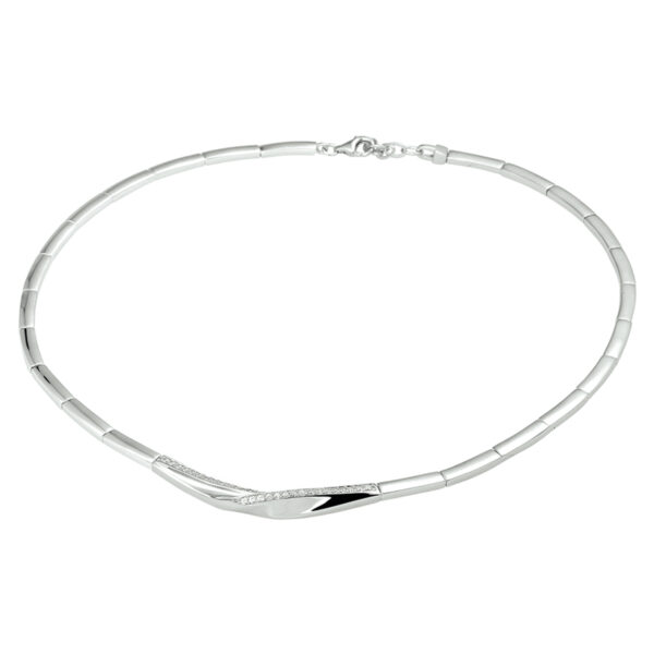 collier zirkonia 43 + 3 cm zilver gerhodineerd - Afbeelding 2