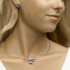 collier zirkonia 43 + 3 cm zilver gerhodineerd - Afbeelding 3