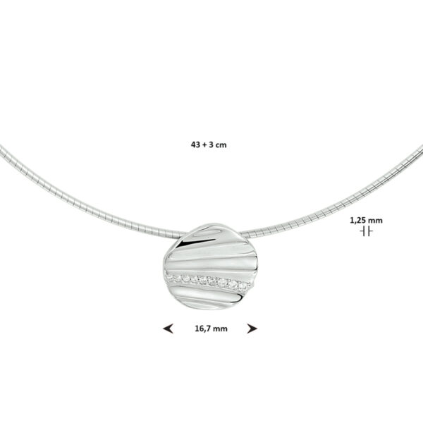 collier zirkonia 43 + 3 cm zilver gerhodineerd - Afbeelding 4