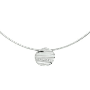 collier zirkonia 43 + 3 cm zilver gerhodineerd