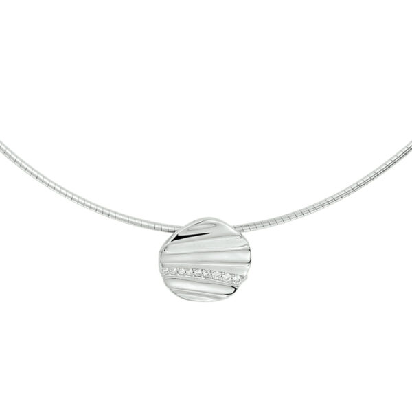 collier zirkonia 43 + 3 cm zilver gerhodineerd