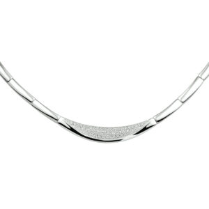 collier zirkonia zilver gerhodineerd