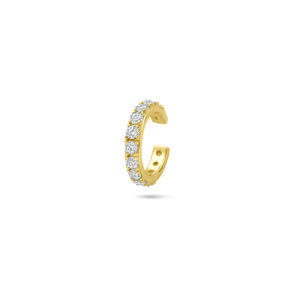 ear cuff zirkonia 12,5 mm 1 micron zilver verguld (geel)