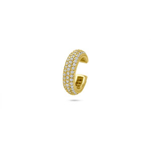 ear cuff zirkonia 13 mm 1 micron zilver verguld (geel)
