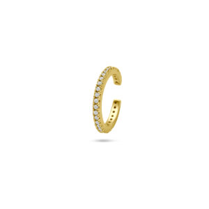 ear cuff zirkonia 14 mm 1 micron zilver verguld (geel)