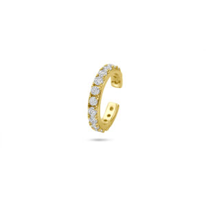 ear cuff zirkonia 14,5 mm 1 micron zilver verguld (geel)