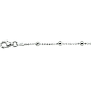 enkelbandje bolletjes 24 + 2 cm zilver gerhodineerd