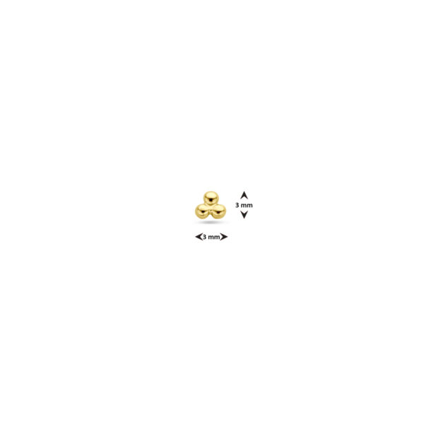 flat back piercing bolletjes 3 mm 14K geelgoud - Afbeelding 4