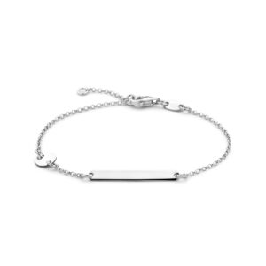 graveerarmband cirkel en plaat 3,5 mm 14 - 16 cm zilver gerhodineerd