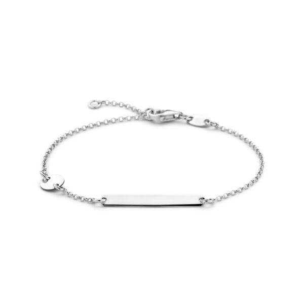 graveerarmband cirkel en plaat 3,5 mm 14 - 16 cm zilver gerhodineerd