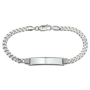 graveerarmband gourmet plaat 8 mm 20 cm zilver gerhodineerd