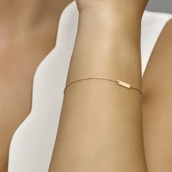 graveerarmband plaat 3 mm 15,5 - 16,5 - 17,5 cm 14K geelgoud - Afbeelding 2