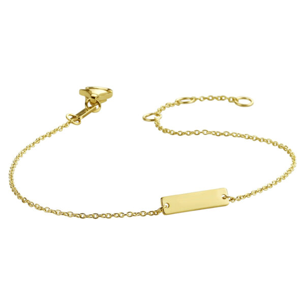 graveerarmband plaat 3 mm 15,5 - 16,5 - 17,5 cm 14K geelgoud - Afbeelding 3