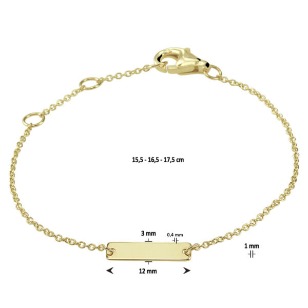 graveerarmband plaat 3 mm 15,5 - 16,5 - 17,5 cm 14K geelgoud - Afbeelding 4