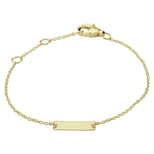 graveerarmband plaat 3 mm 15,5 - 16,5 - 17,5 cm 14K geelgoud