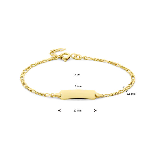graveerarmband plaat 5,0 mm 16 - 17 - 18 - 19 cm 14K geelgoud - Afbeelding 3