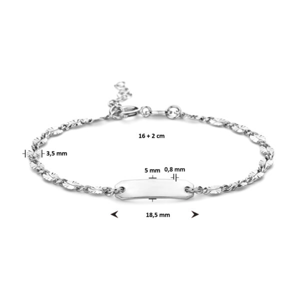 graveerarmband plaat 5,0 mm 16 + 2 cm zilver gerhodineerd - Afbeelding 3