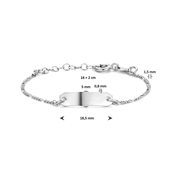 graveerarmband plaat 5,0 mm 16 + 2 cm zilver gerhodineerd - Afbeelding 3