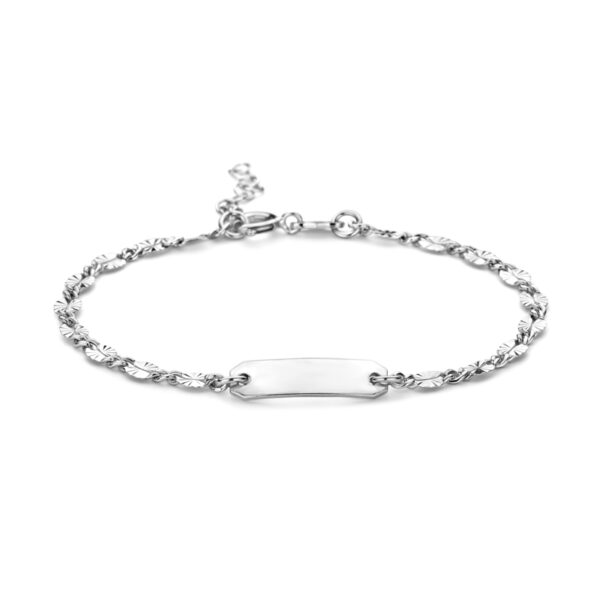 graveerarmband plaat 5,0 mm 16 + 2 cm zilver gerhodineerd