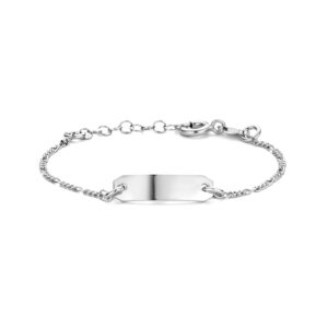 graveerarmband plaat 5,0 mm 16 + 2 cm zilver gerhodineerd