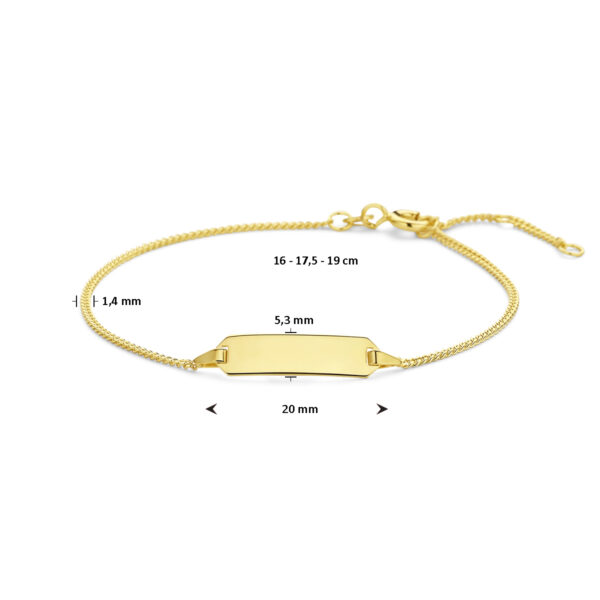 graveerarmband plaat 5,3 mm 16,5 - 17,5 - 19 cm 14K geelgoud - Afbeelding 3