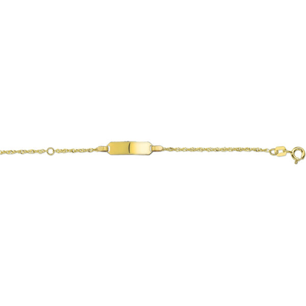 graveerarmband singapore plaat 5 mm 14K geelgoud - Afbeelding 2