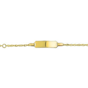 graveerarmband singapore plaat 5 mm 14K geelgoud