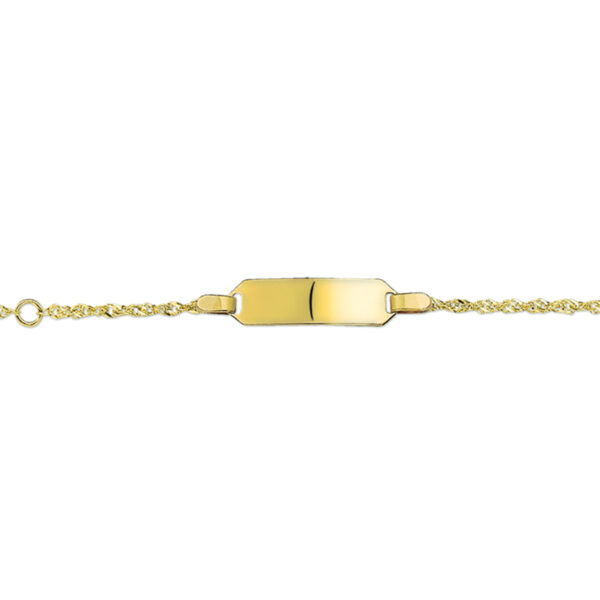graveerarmband singapore plaat 5 mm 14K geelgoud