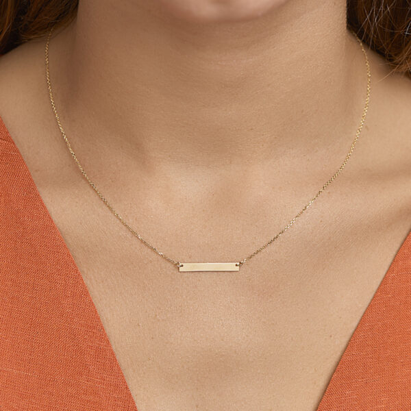 graveercollier plaat 3,5 mm 42 - 45 cm 14K geelgoud - Afbeelding 2