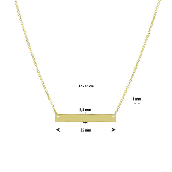 graveercollier plaat 3,5 mm 42 - 45 cm 14K geelgoud - Afbeelding 3
