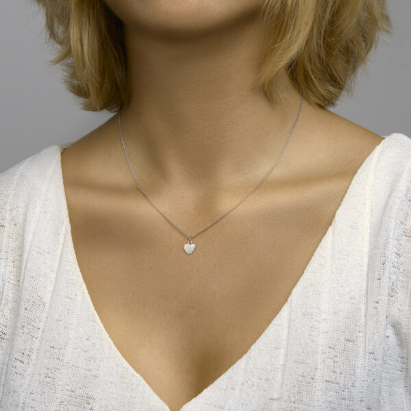 graveerhanger hart gediamanteerd zilver gerhodineerd - Afbeelding 2