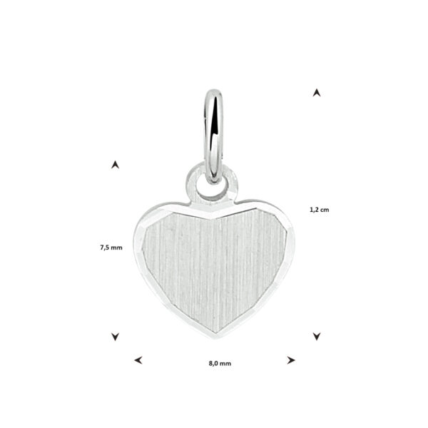 graveerhanger hart gediamanteerd zilver gerhodineerd - Afbeelding 3