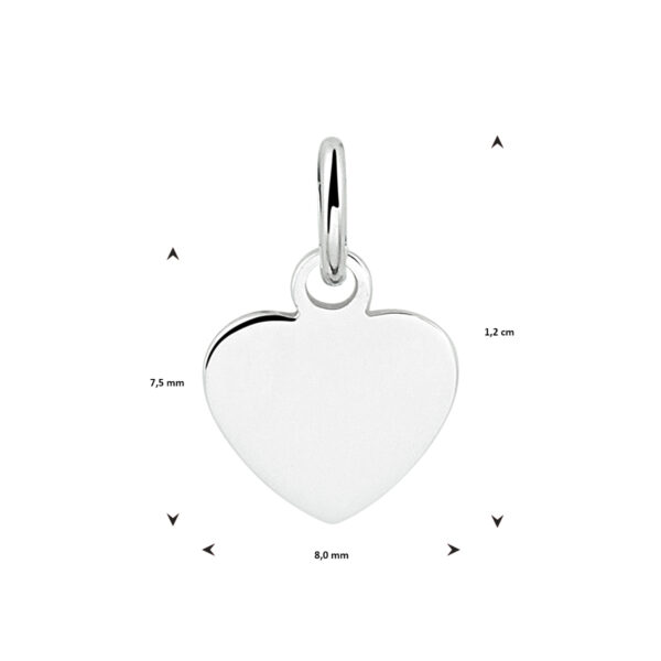 graveerhanger hart zilver gerhodineerd - Afbeelding 3