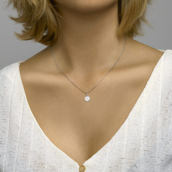graveerhanger rond gediamanteerd zilver gerhodineerd - Afbeelding 2