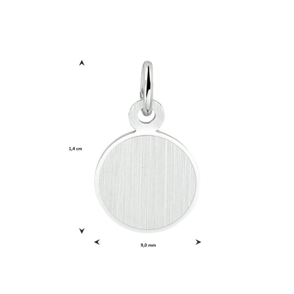 graveerhanger rond gediamanteerd zilver gerhodineerd - Afbeelding 3