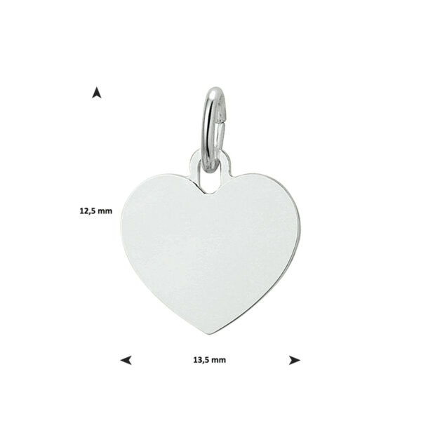 graveerhartje zilver wit - Afbeelding 2