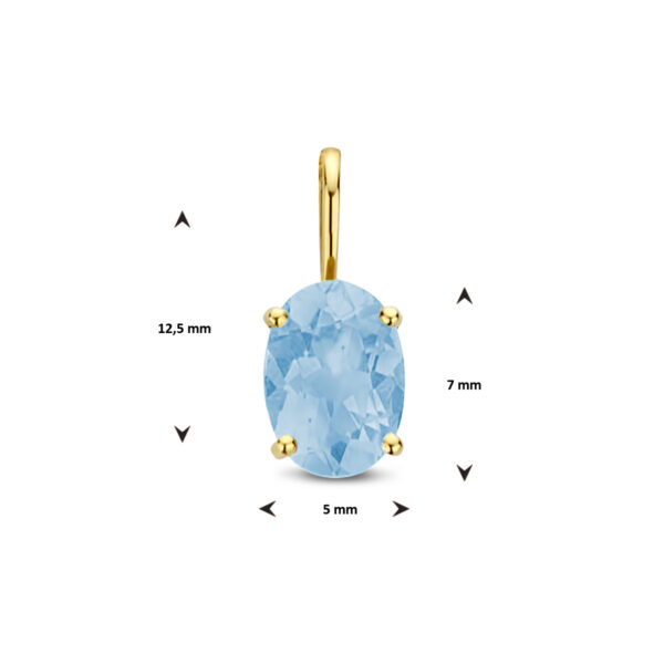 hanger blauw topaas 14K geelgoud - Afbeelding 3