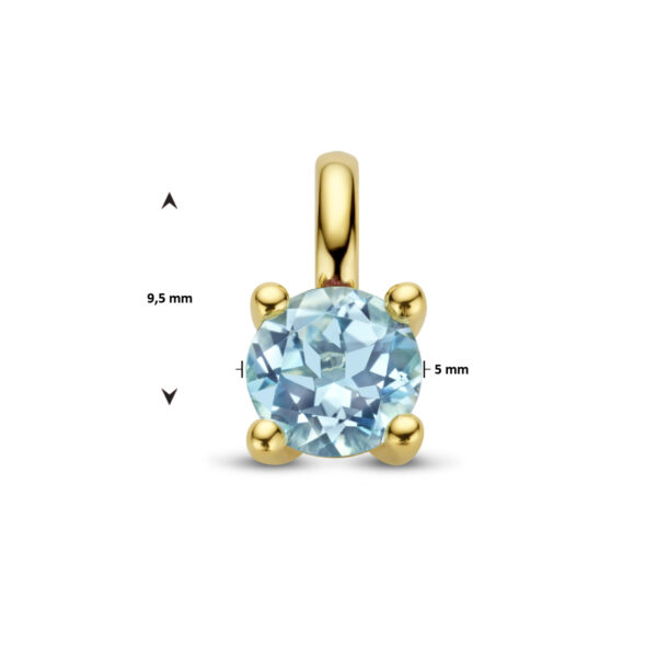 hanger blauw topaas 14K geelgoud - Afbeelding 4