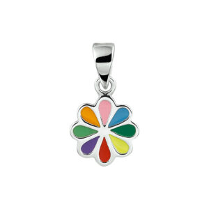 hanger bloem zilver gerhodineerd