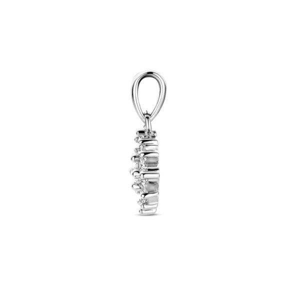hanger bloem zirkonia zilver gerhodineerd - Afbeelding 3