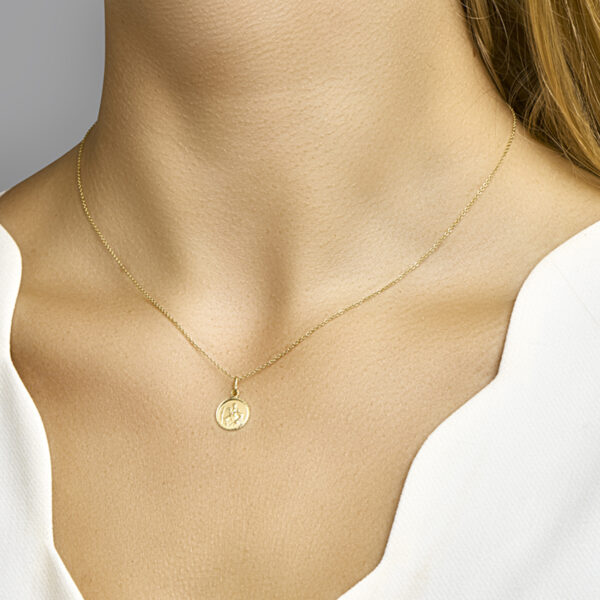 hanger christoffel gediamanteerd 14K geelgoud - Afbeelding 2