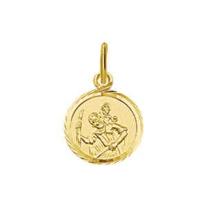 hanger christoffel gediamanteerd 14K geelgoud