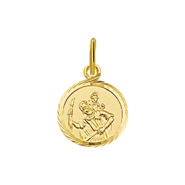 hanger christoffel gediamanteerd 14K geelgoud